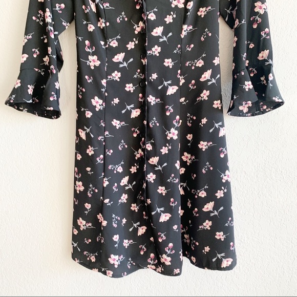 Lulu's Love Blossoms Black Floral Button-Up Dress - Picture 4 of 11